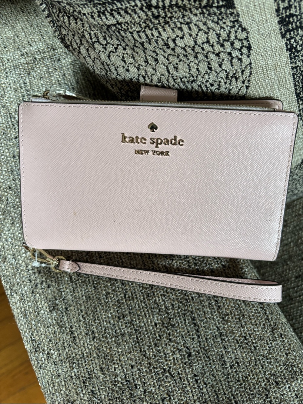 kate spade Blush Pink Saffiano Leather Wristlet Clutch - Picture 2 of 10